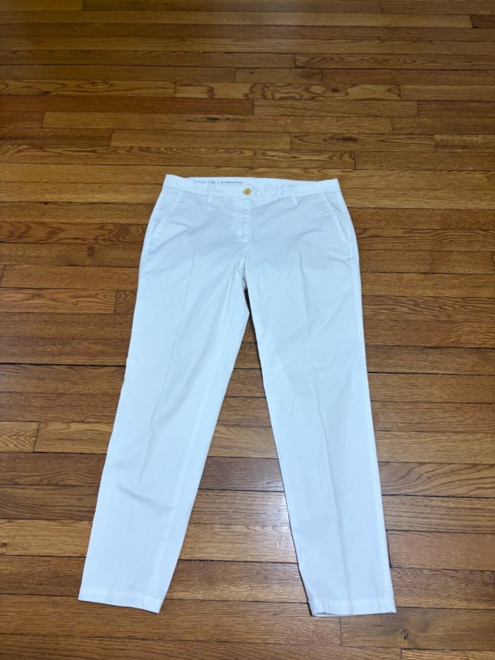 Talbots Womens Girlfriend Chinos Khaki Pants Size 6p 6 Petite White Cotton Twill